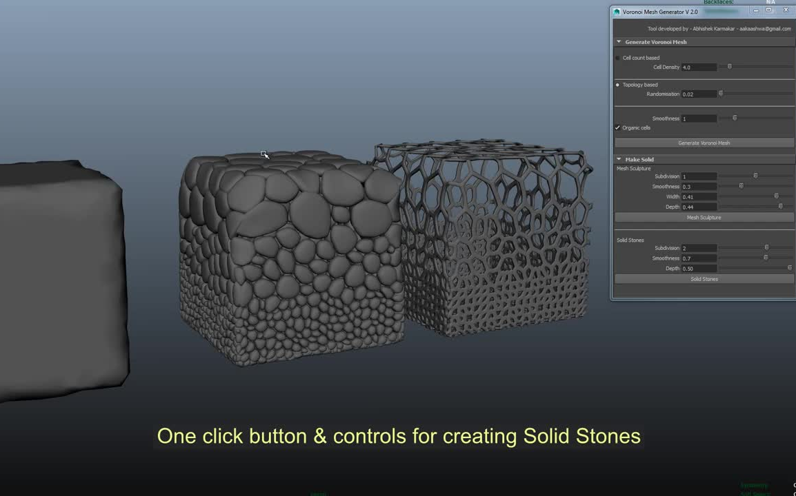 Voronoi Mesh Generator V 2.0MAYA鹅卵石插件哔哩哔哩bilibili