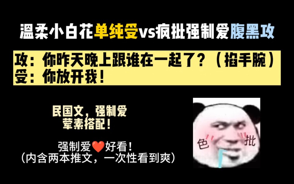 【纯爱推文】温柔小白花受vs疯批腹黑攻,强制爱,民国文!荤素搭配!好看!(内含两本推文,文荒的姐妹快来看!!)哔哩哔哩bilibili