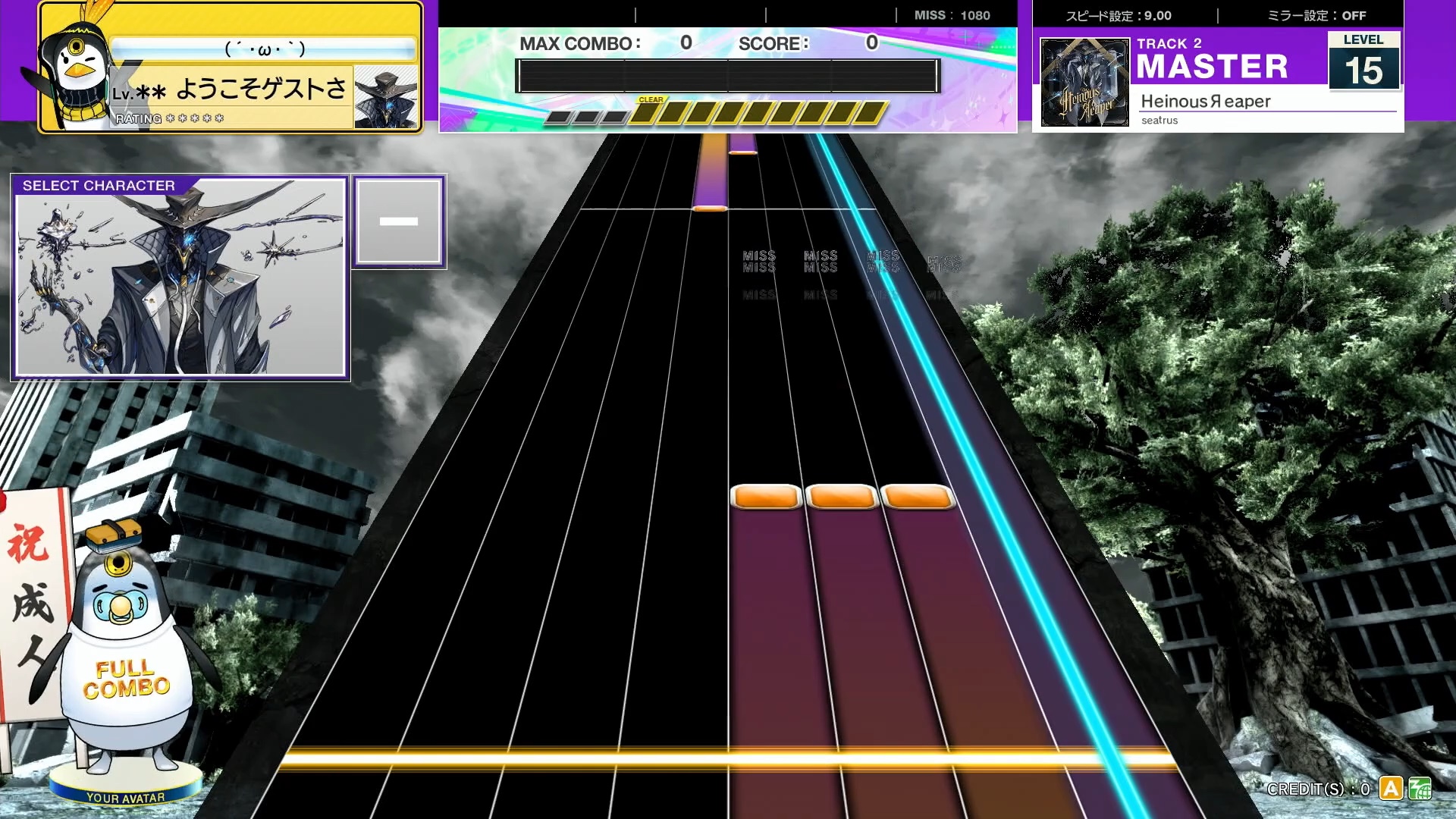 【CHUNITHM/中二节奏】谱面确认 HeinousЯeaper [MASTER 15] (流速9.0)