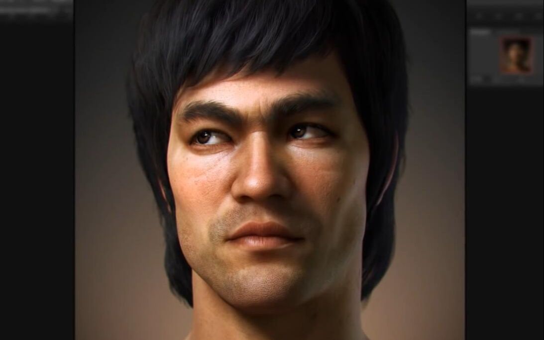 李小龙 , bruce lee 3d portrait