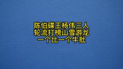 陈伯碟王杨伟三人轮流打榜山雪游龙一个比一个牛批网络游戏热门视频