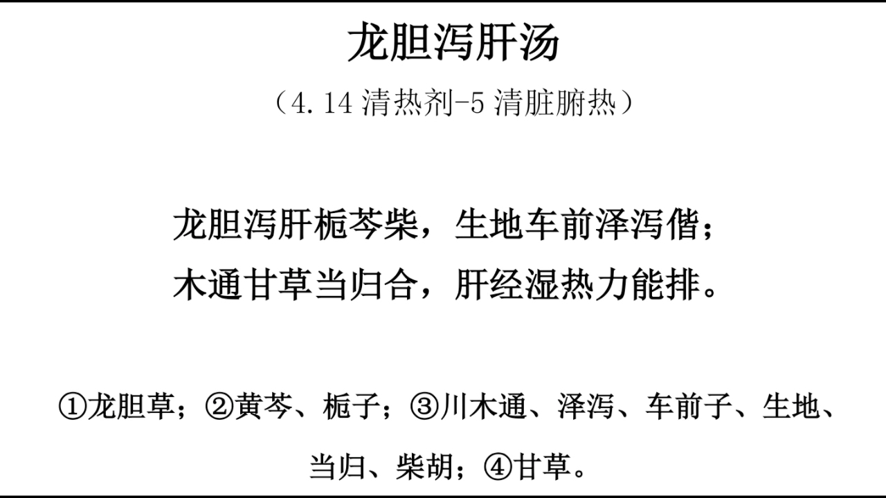 方剂方歌太难记,重复记忆是王道-龙胆泻肝汤