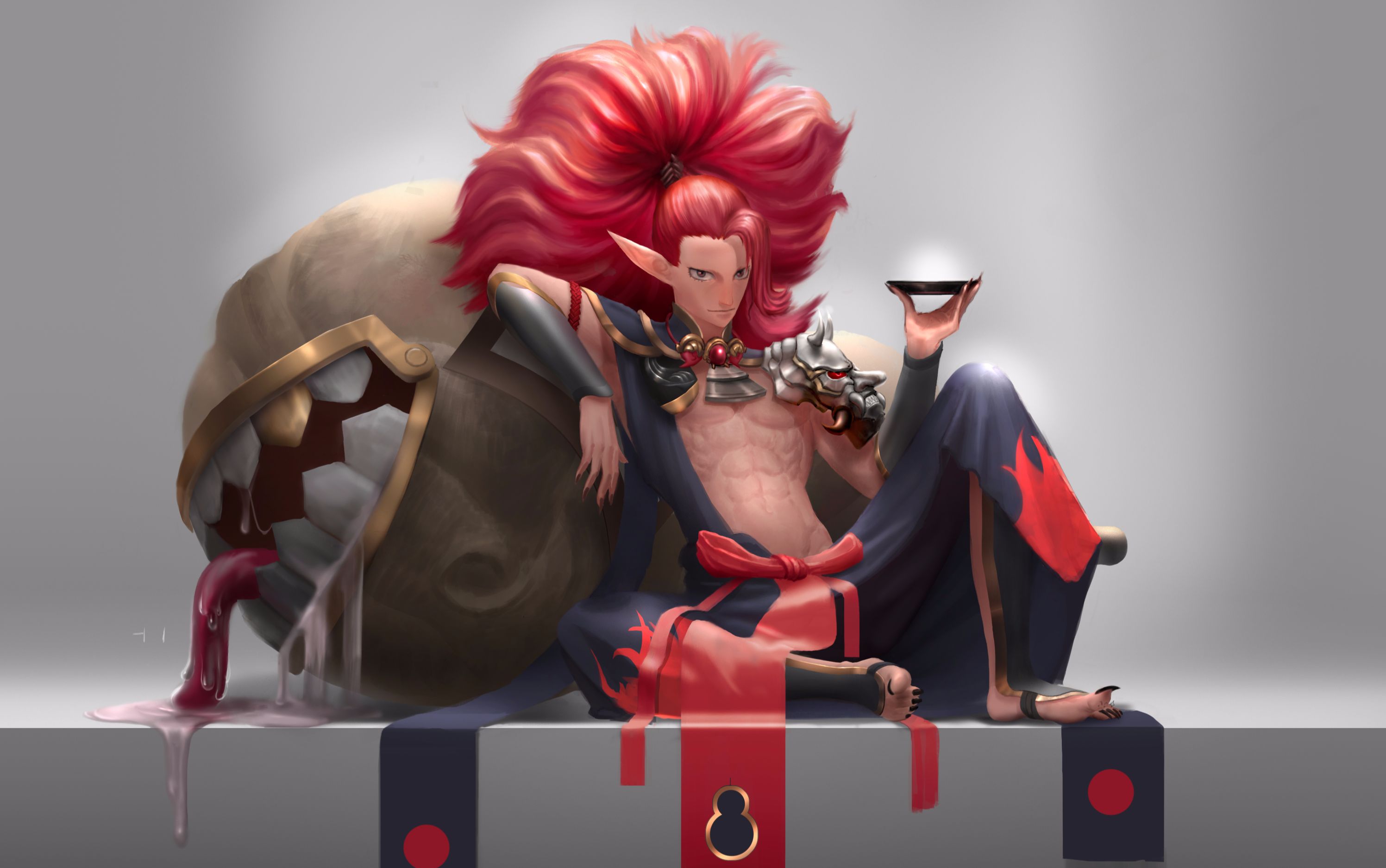 阴阳师酒吞童子绘制过程