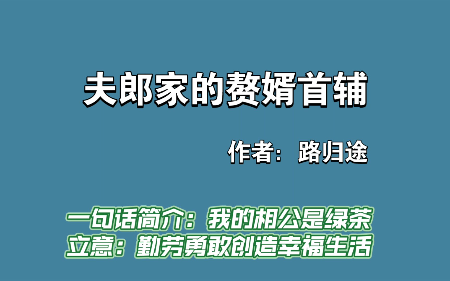 [小说推荐]夫郎家的赘婿首辅 有点长但真的好好看哔哩哔哩bilibili