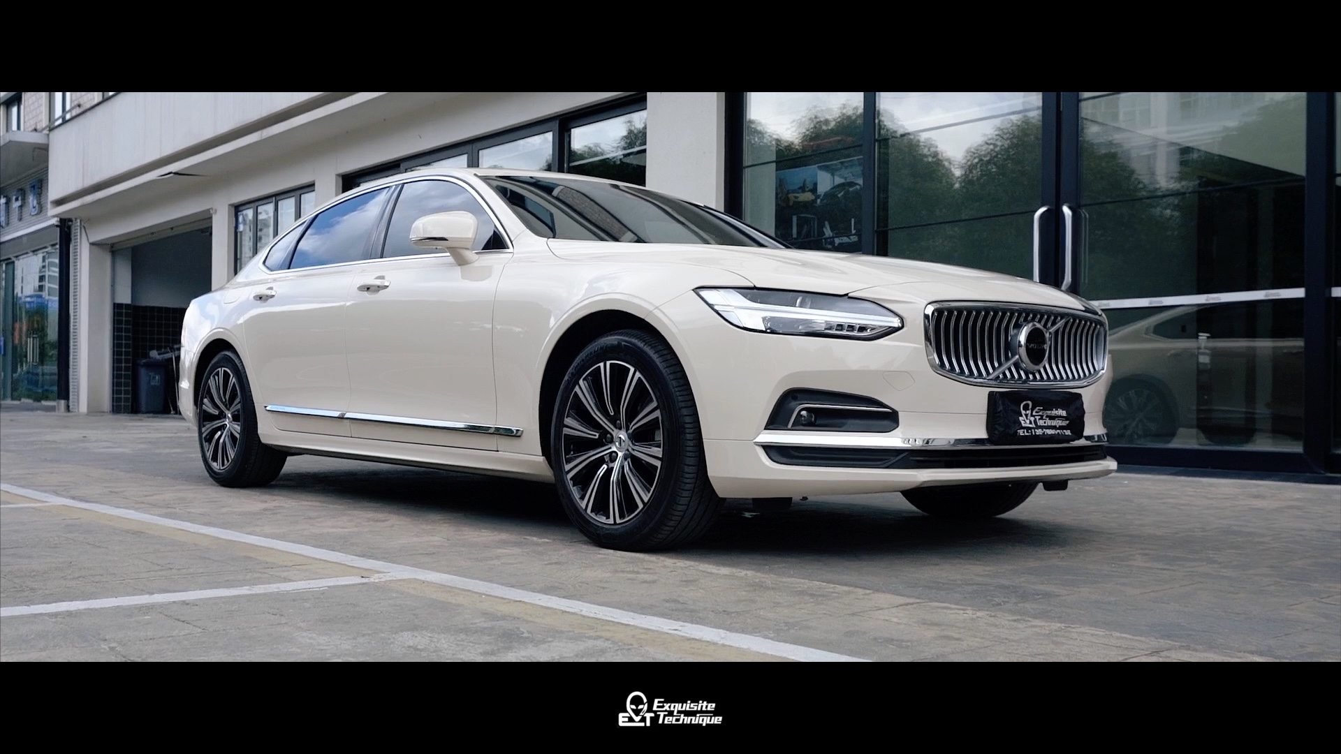 沃尔沃 s90 全车改色水晶卡其米兰完工!成品展示