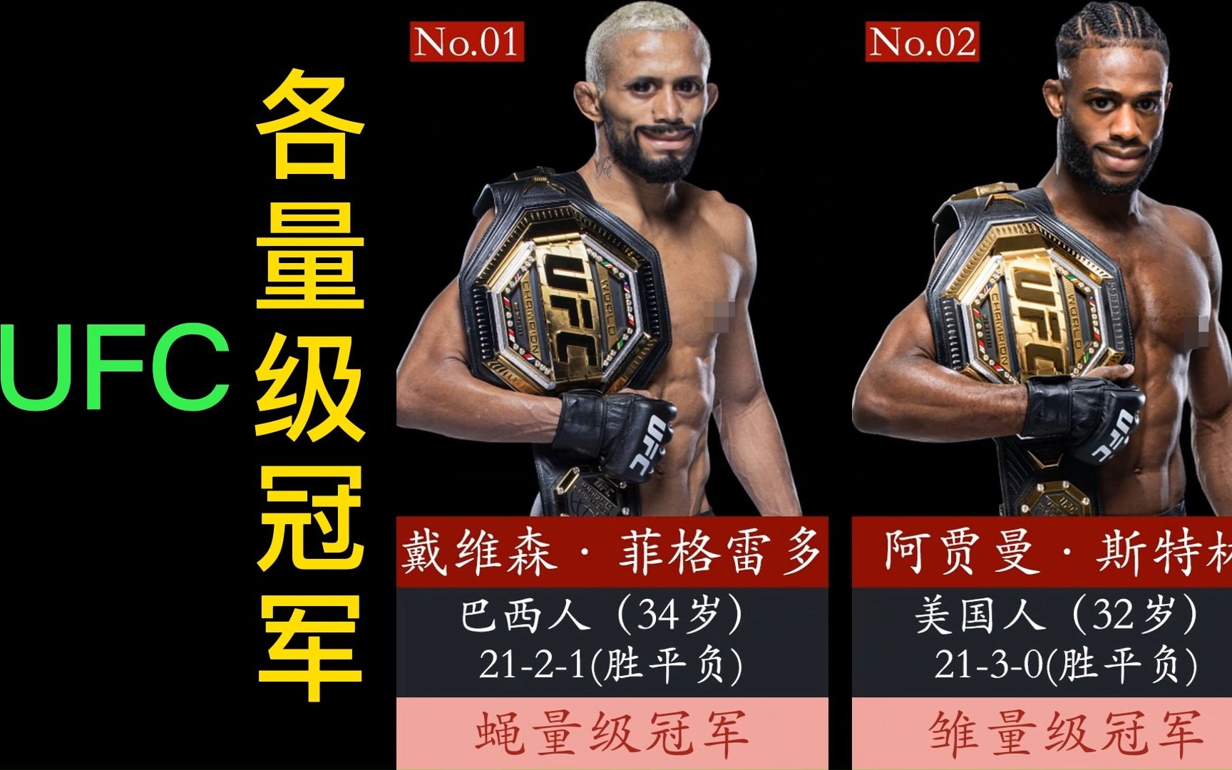 现役UFC各量级冠军(含女子量级)哔哩哔哩bilibili