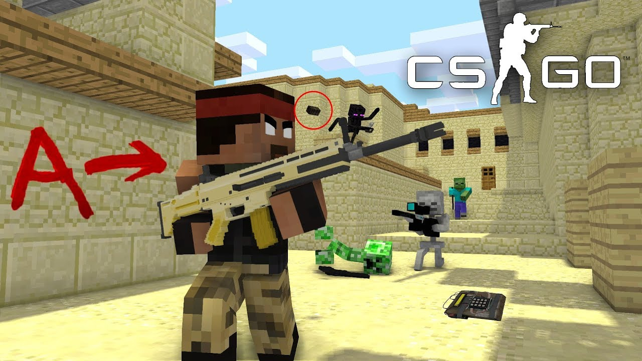 我的世界:怪物学院另类搞笑我的世界版cs:go游戏挑战