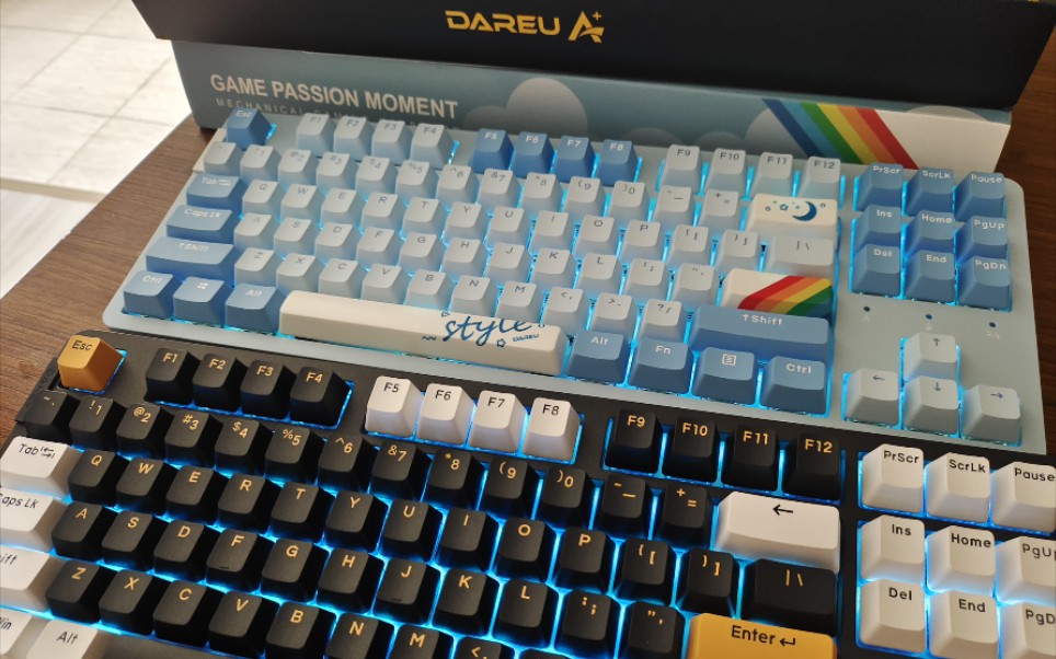 达尔优a87pro 天空轴和紫金轴声音