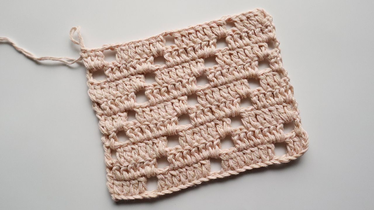 钩针花样编织|花样19|斜拉镂空花纹|祖母格