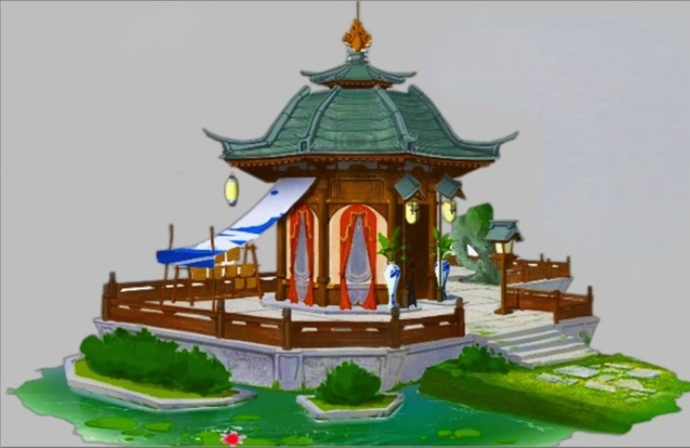 【3dmax】一比一还原的古风场景,一分钟带你走进建模.