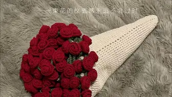 玫瑰花毯钩织视频教程