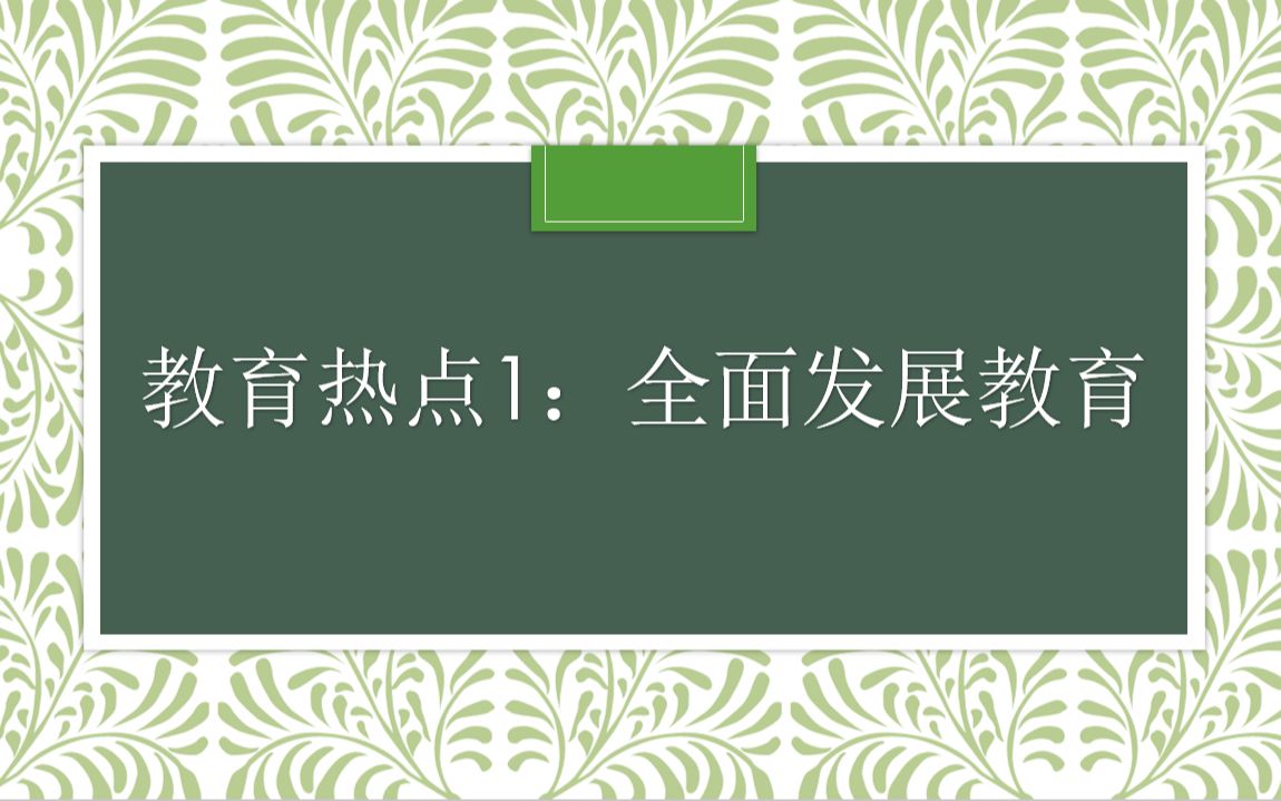 教育热点1:全面发展教育哔哩哔哩bilibili