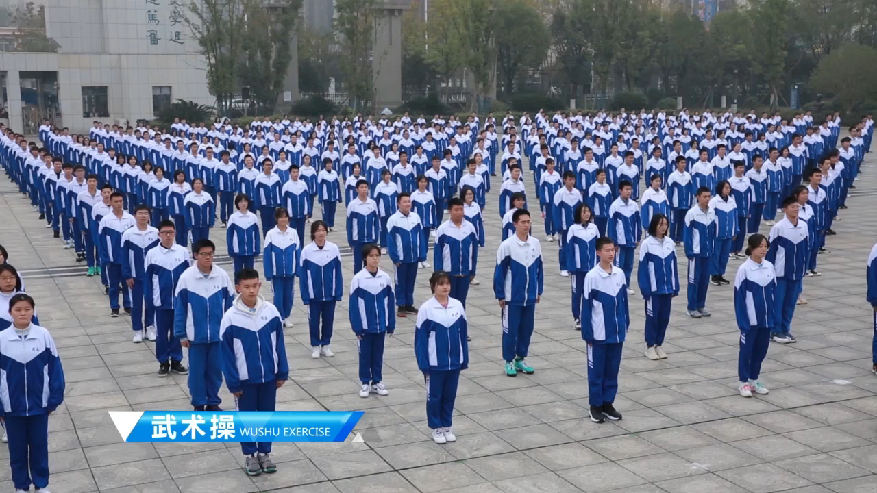 [图]周南中学武术健身操，这是我见过最齐的武术操