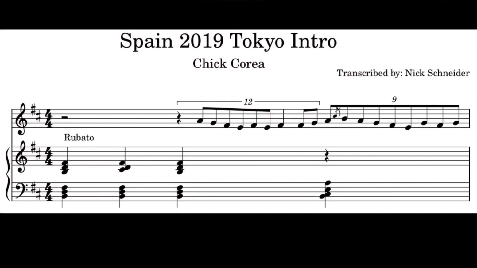 看谱听爵士！Chick Corea - Spain intro