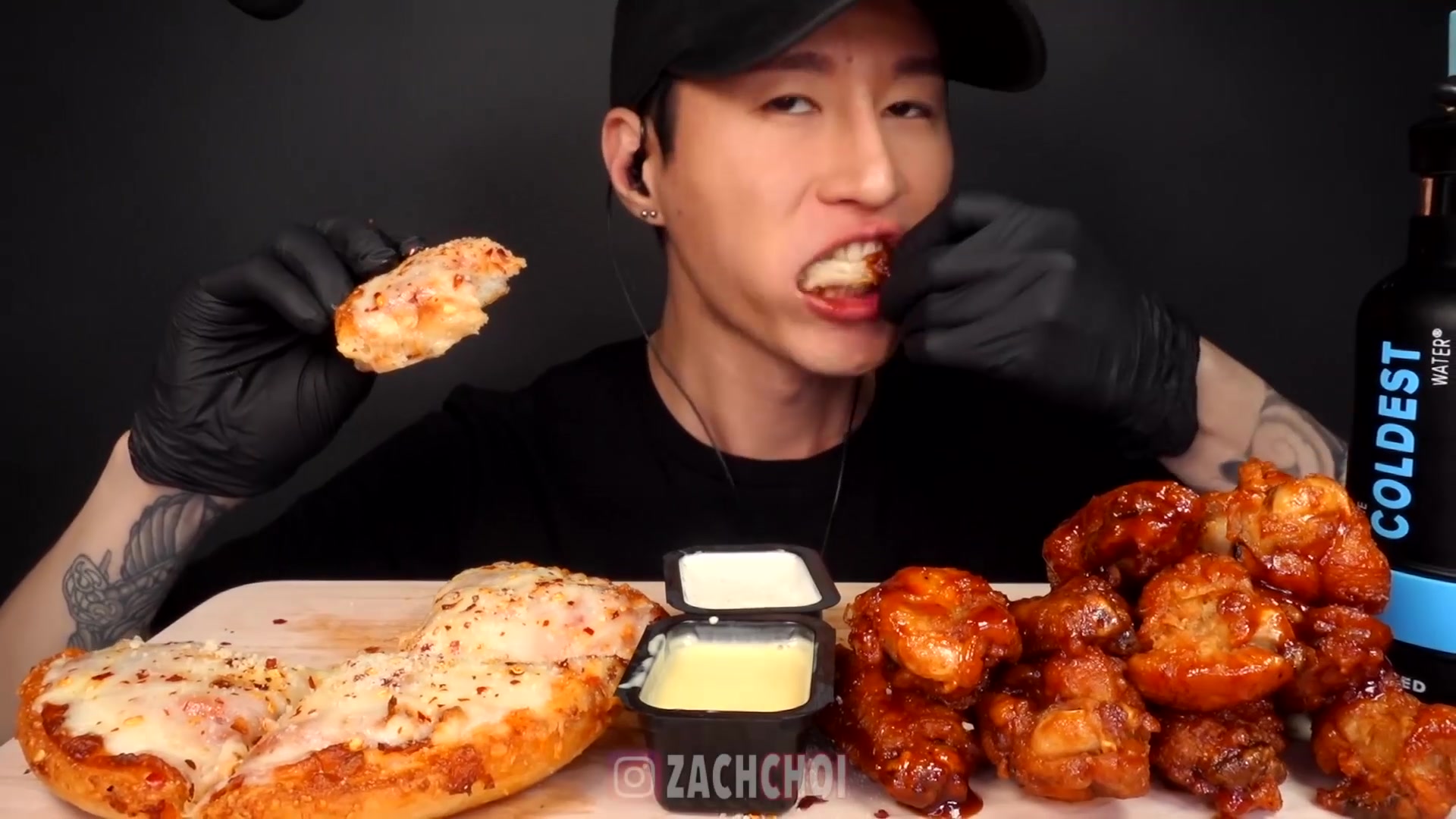 【第一口开始】【2n倍速】zach choi-炸鸡腿 芝士披萨_哔哩哔哩 (゜