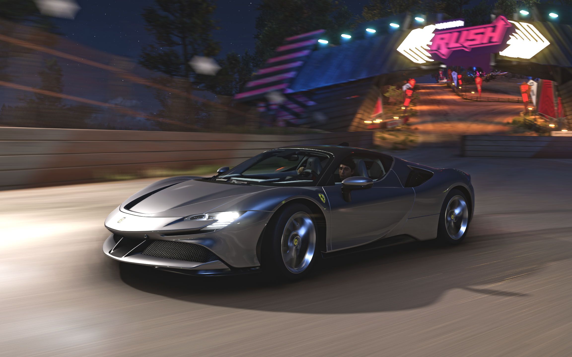 【地平线5】ferrari sf90 原厂姿态夜行飞驰