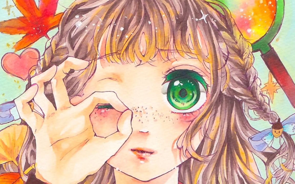 马克笔orange0925雀斑女孩画了一下马克笔彩笔绘画过程