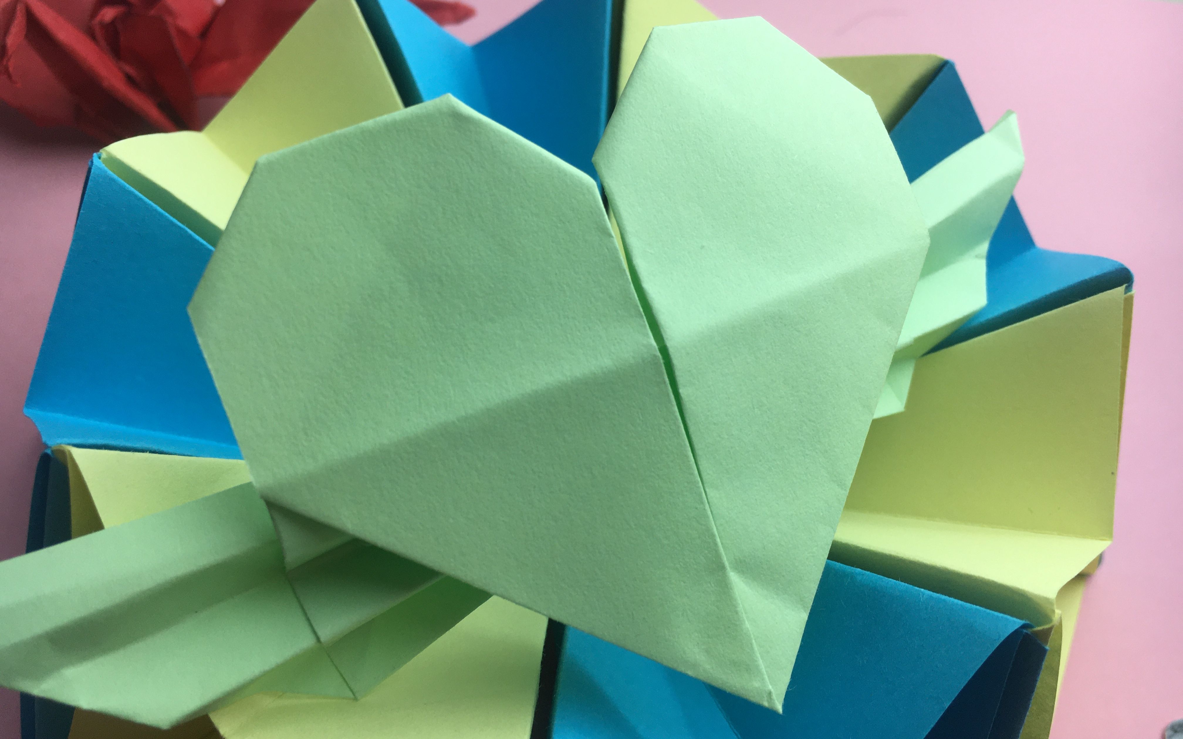 折纸#手工#diy美丽的亲子折纸 天使爱心