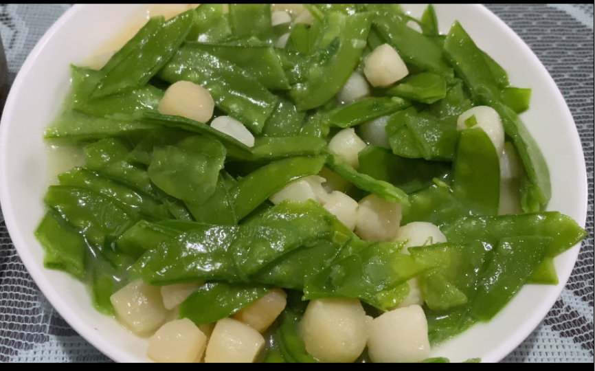 鲜贝清炒荷兰豆.