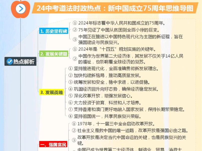 24中考道法时政热点:新中国成立75周年哔哩哔哩bilibili