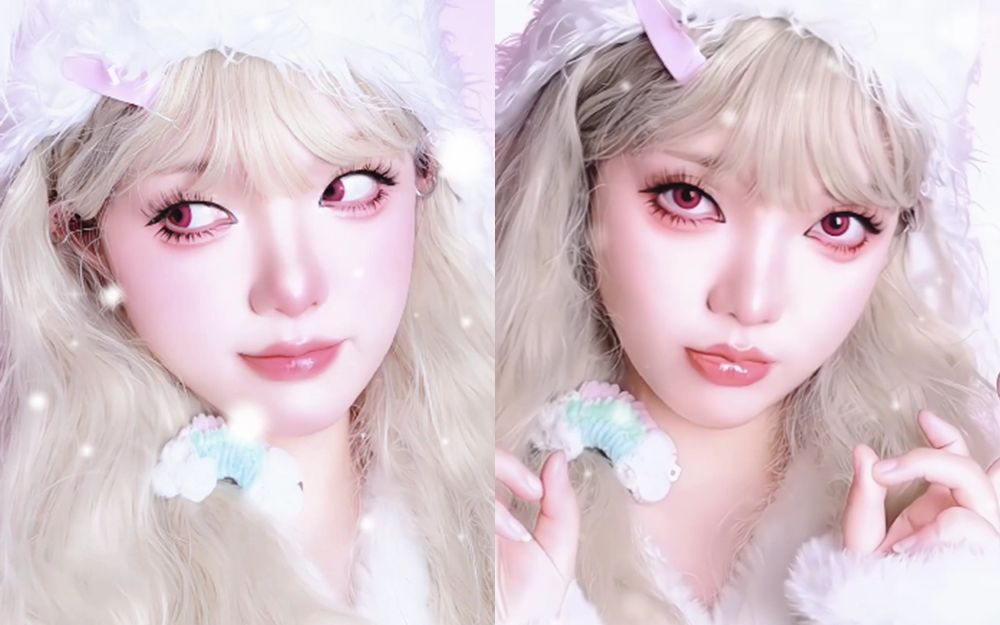 来拍新年的第一组头像 小兔子妆