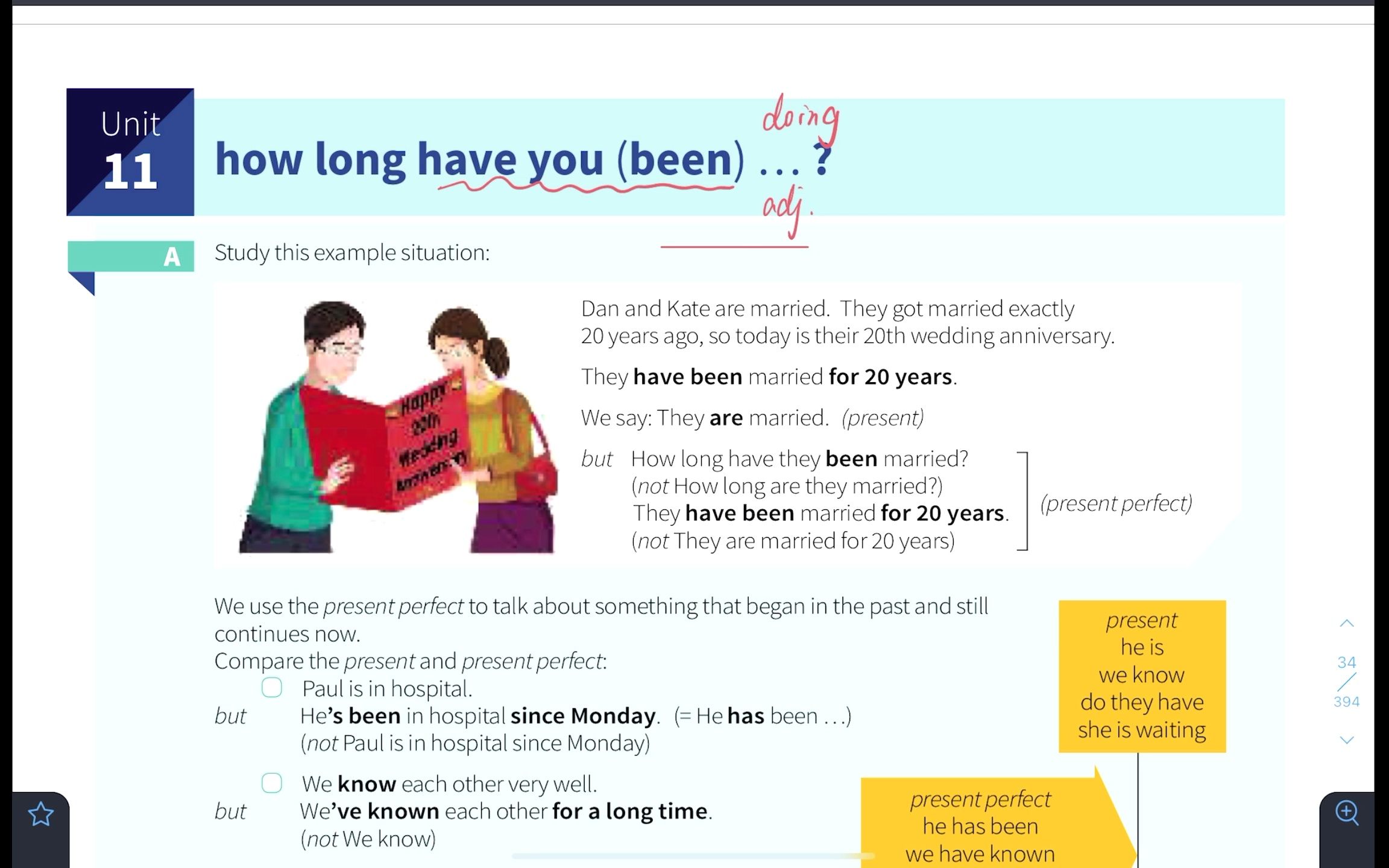 [图]剑桥超简单明了的语法书-English Grammar in Use-Unit11How long have you(been)（语法讲解部分）