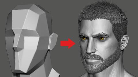 zbrush人头三视图图片