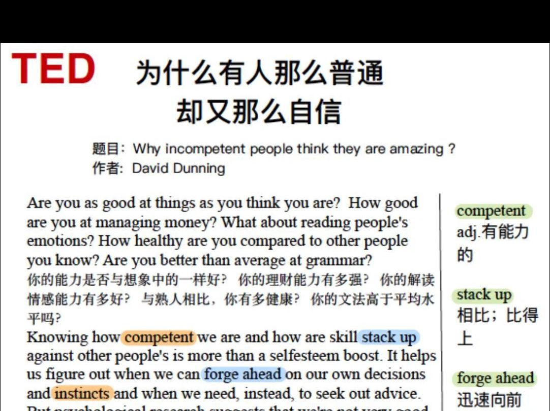 ted演讲:为什么有人那么普通却又那么自信?