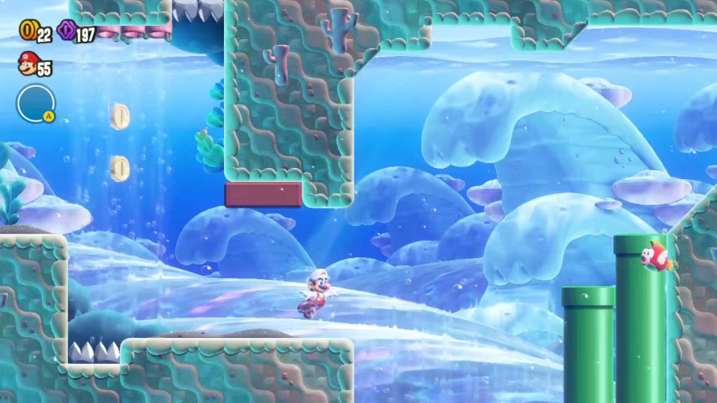 超级马里奥惊奇海蹬的地盘第三个花花金币位置