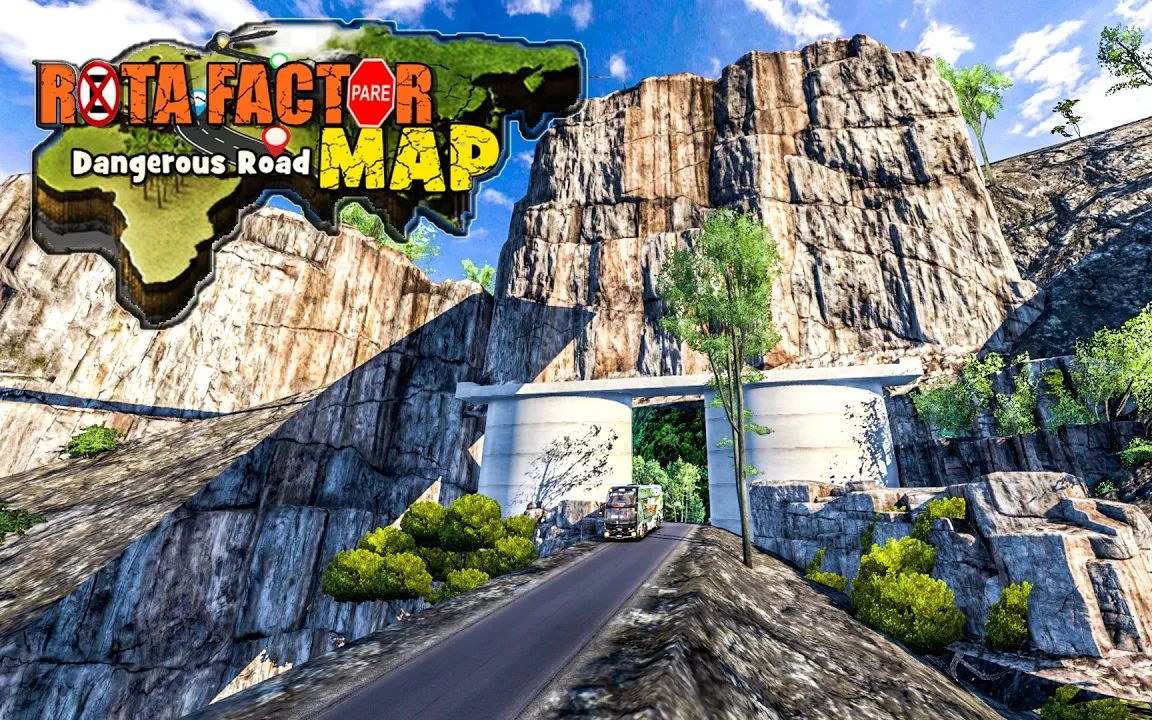 [图]欧卡2Mod：最新版本的危险山路地图 ROTA FACTOR Map Dangerous Roads V.1.0.4 ETS2 1.42,1.43