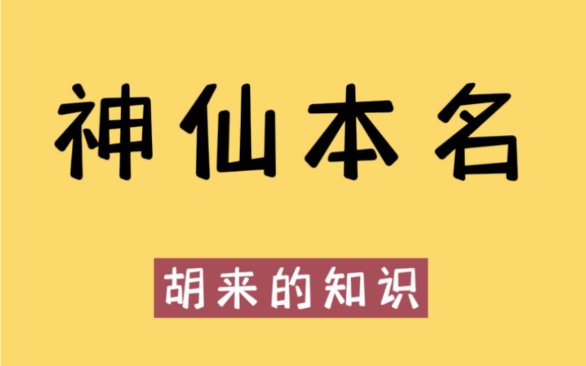 各路神仙的真实姓名,你知道几个哔哩哔哩bilibili