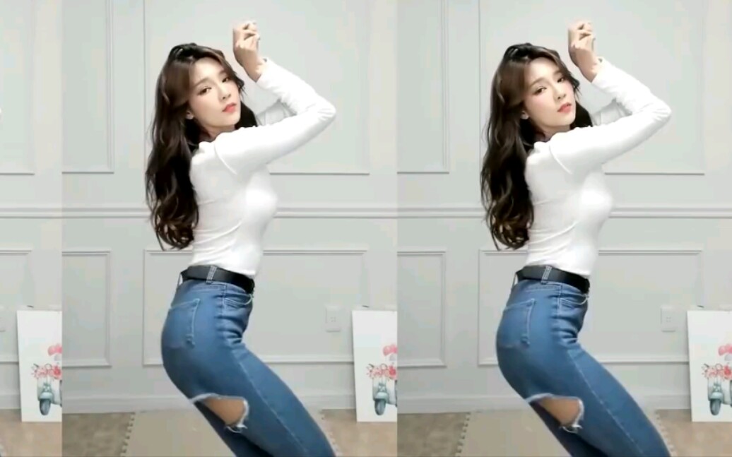 韩国女主播热舞牛仔裤