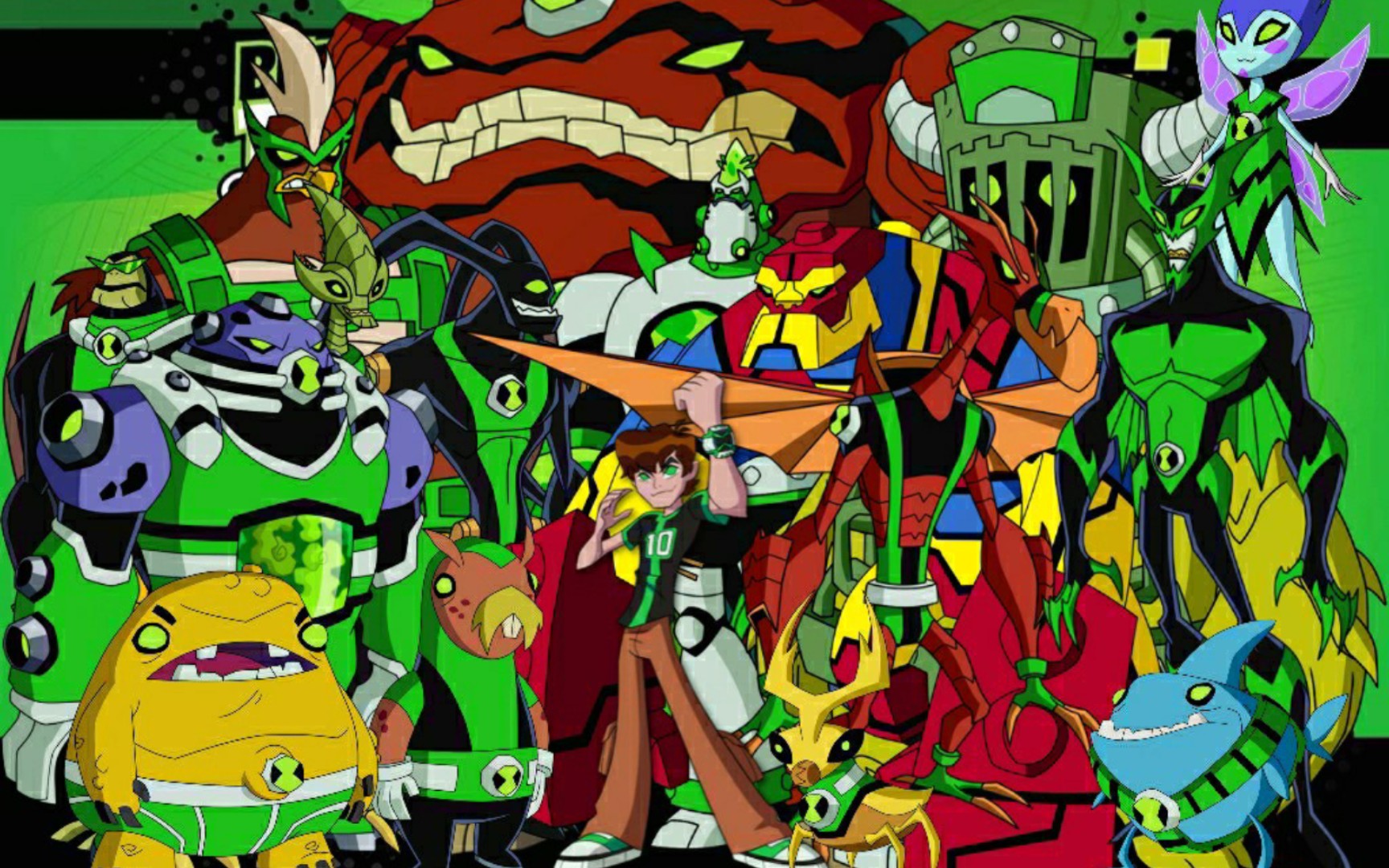 全面进化中omnitrix的外星英雄投影画像