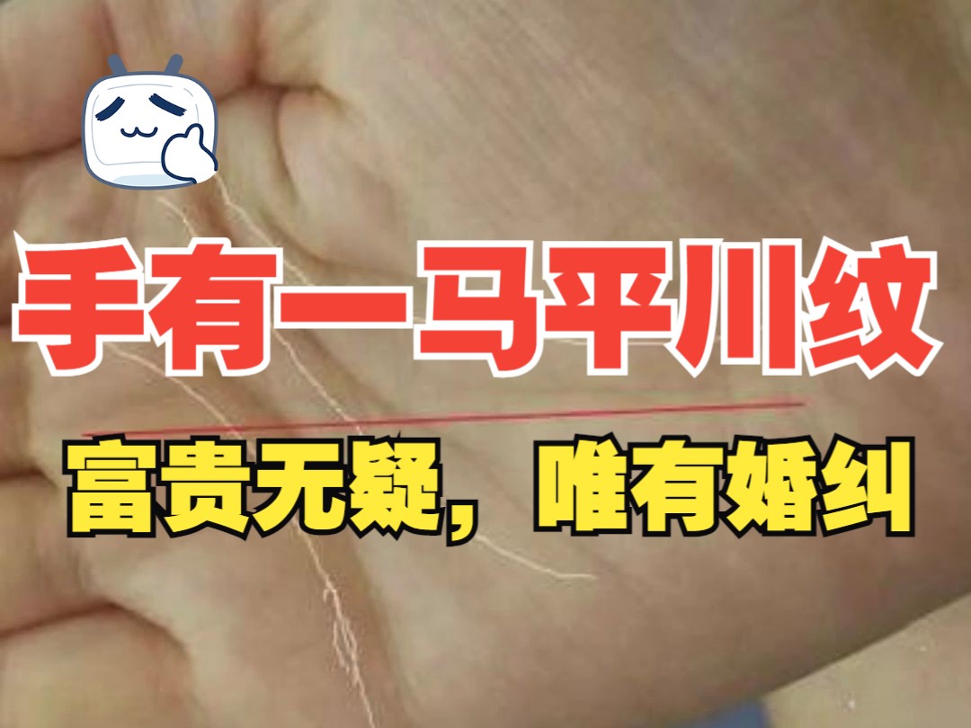 手有一马平川纹,富贵无疑,唯有婚纠