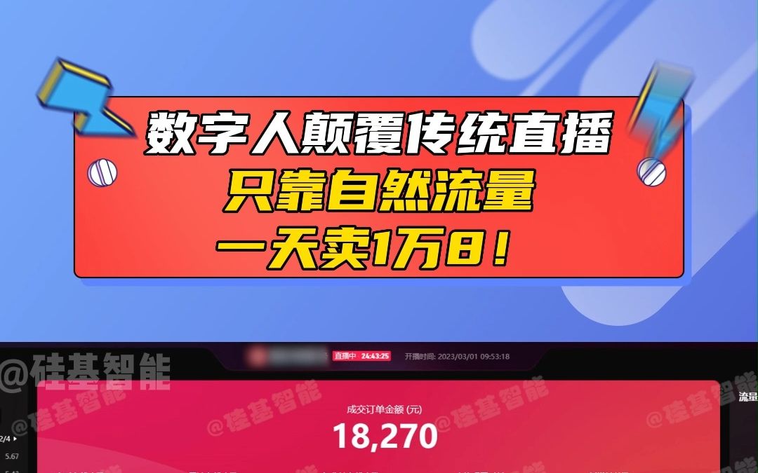 數字人顛覆傳統直播,自然流一天賣1萬8!