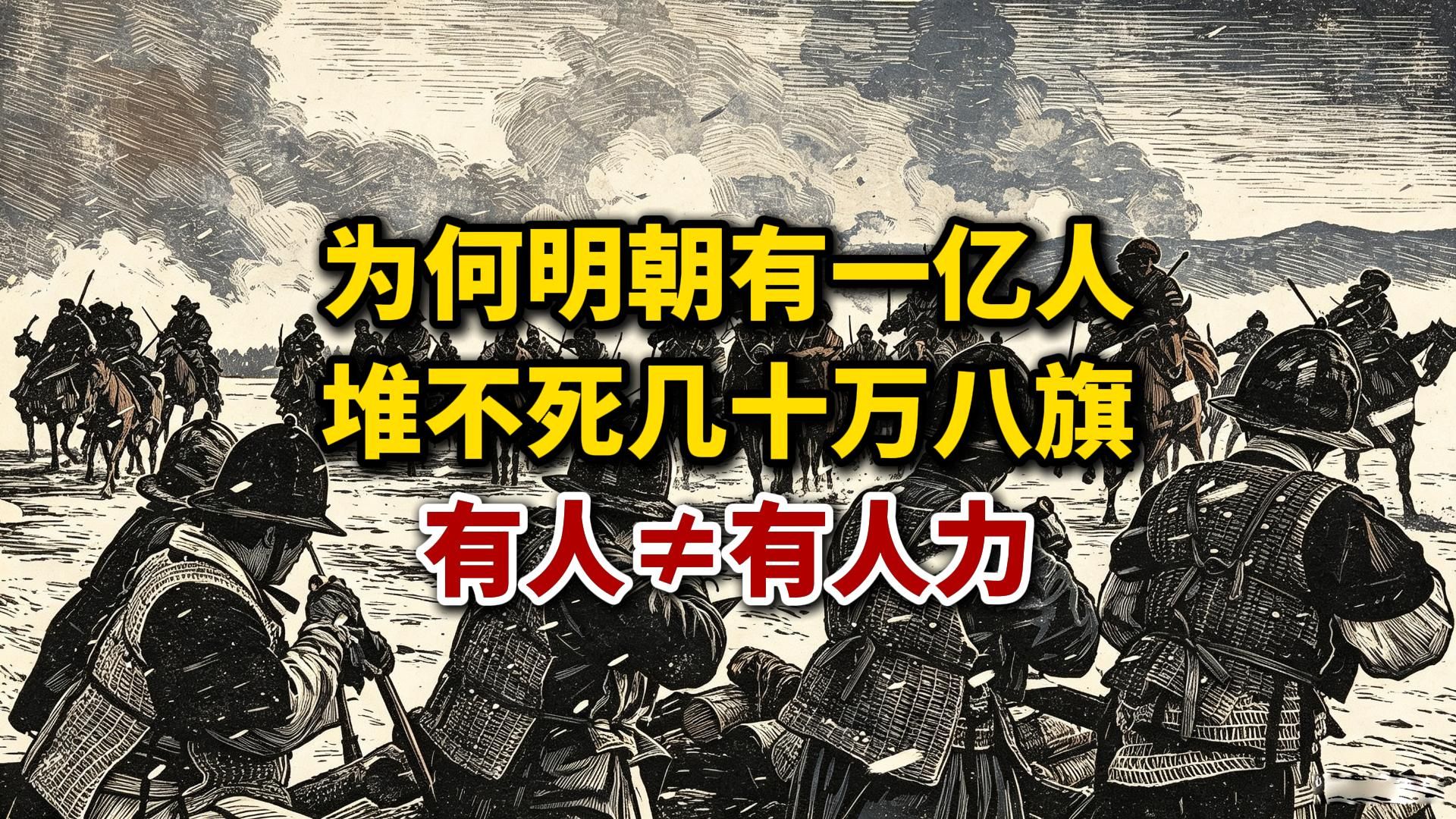 为何明朝有一亿人，堆不死几十万八旗？大明有人不等于有人力