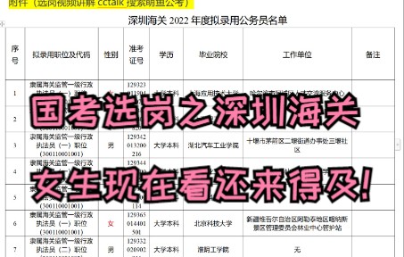 国考报名|深圳海关2022年公示表分析(女生要不要报深圳海关)哔哩哔哩bilibili