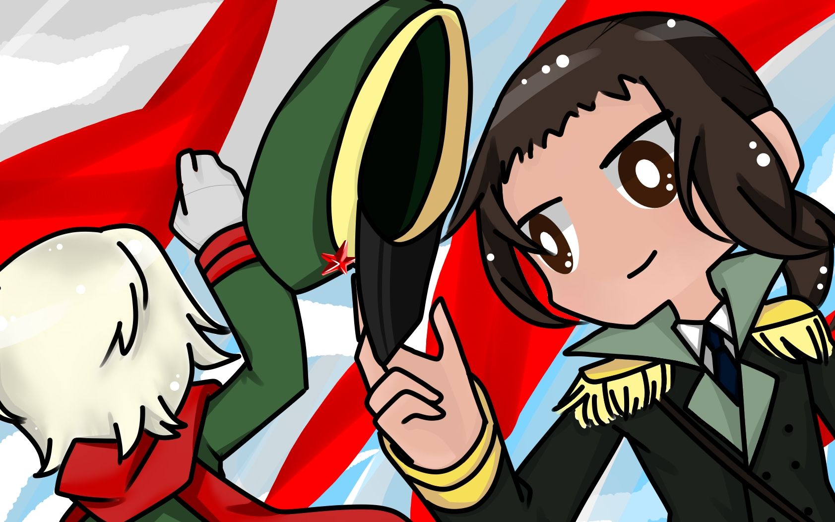 黑塔利亚手书红色史向戴帽子的孩子