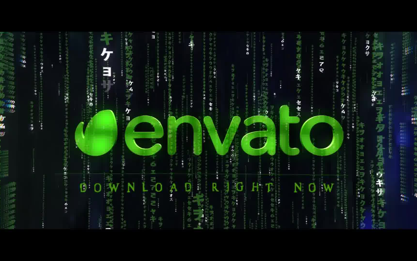 ae模板黑客帝国数字矩阵特效的动态logo片头模板动态徽标视频动态标识