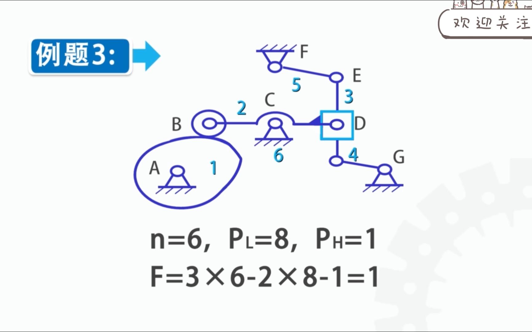 [图]【机械原理】平面机构的自由度计算