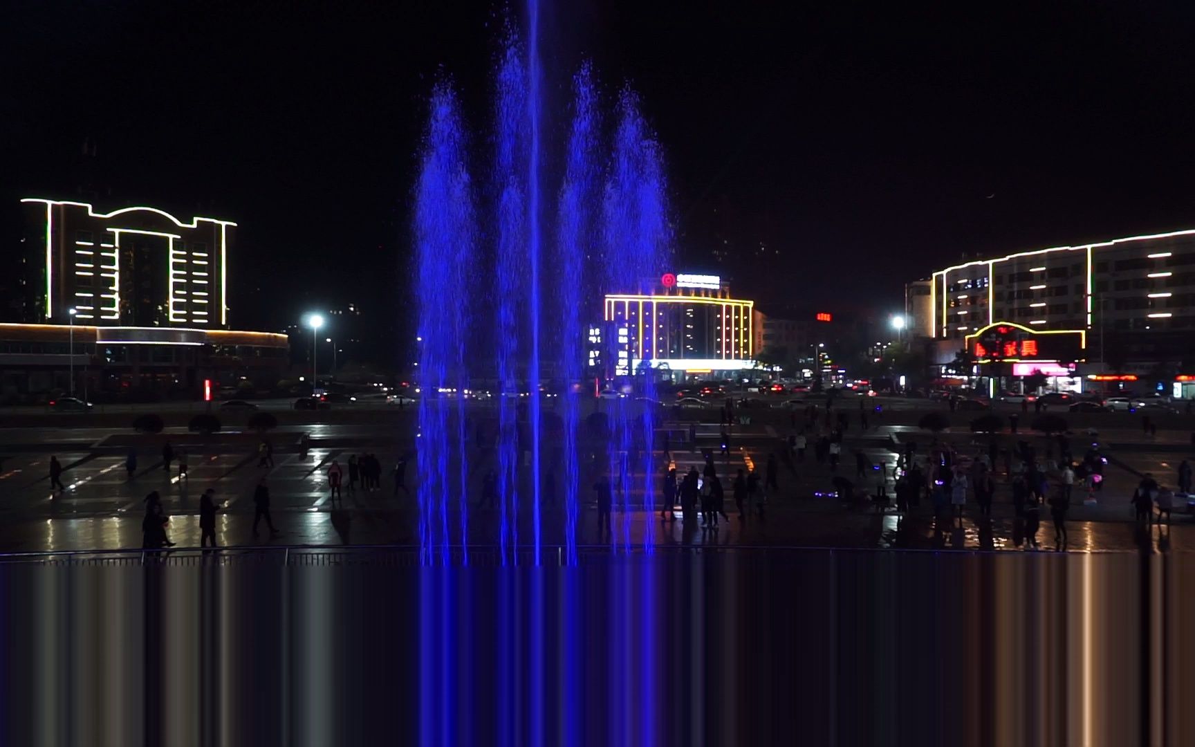 桃江休闲广场的音乐喷泉