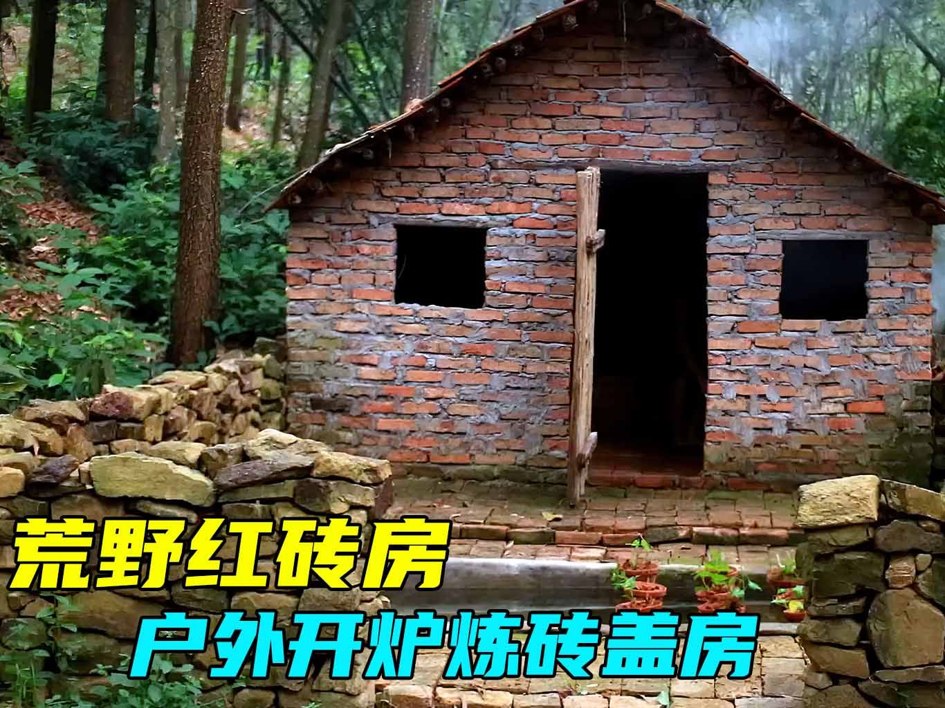 荒野搭建红砖瓦房,这简直太牛了!哔哩哔哩bilibili