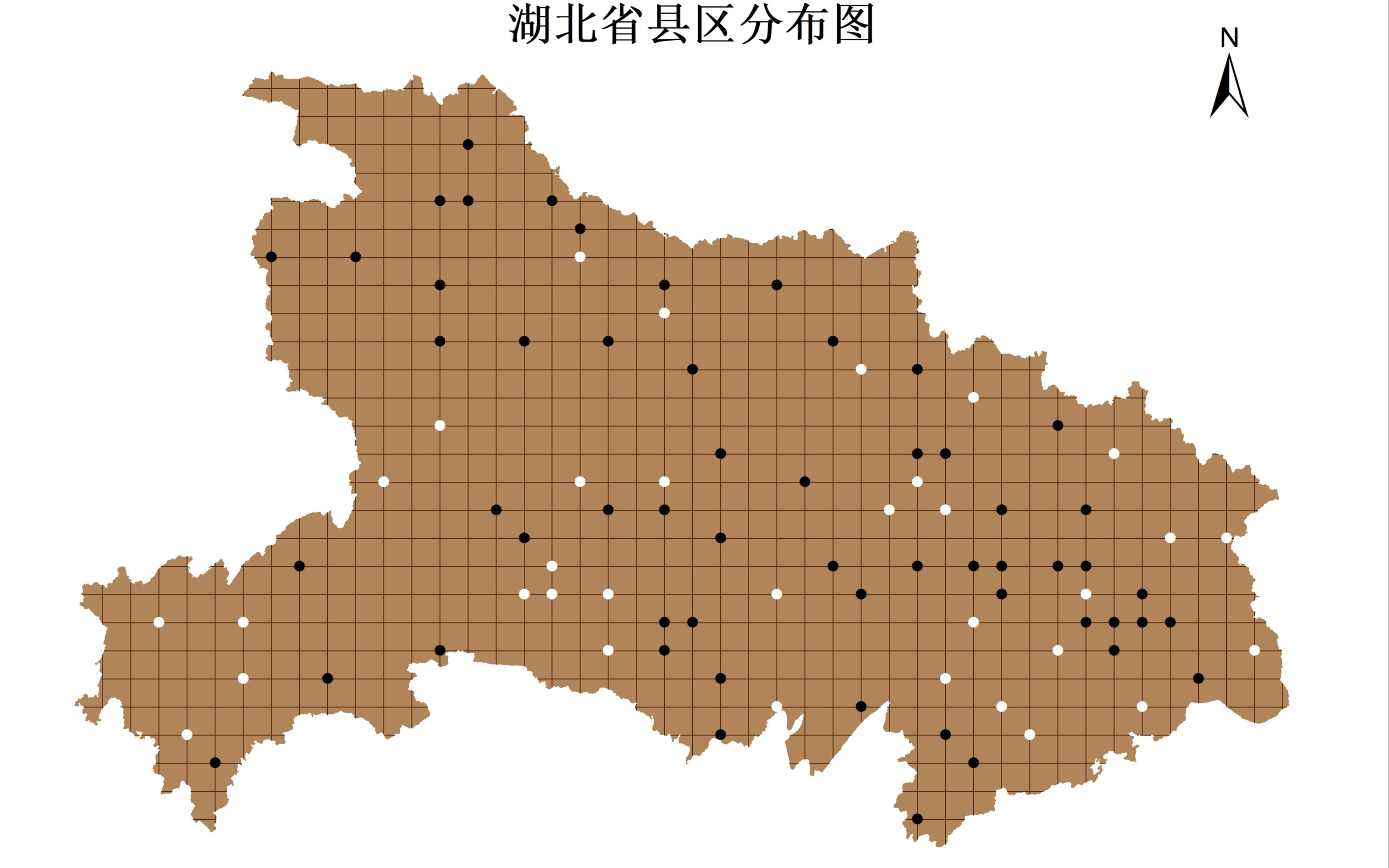 arcgis|湖北省县区分布棋盘图|空间分析|arcmap|地理信息科学