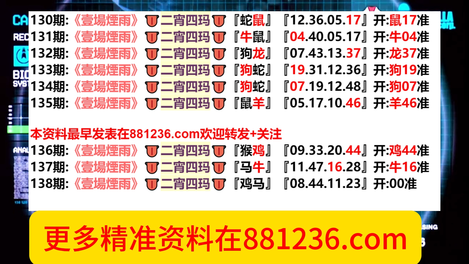 138期新澳门每天精准资料