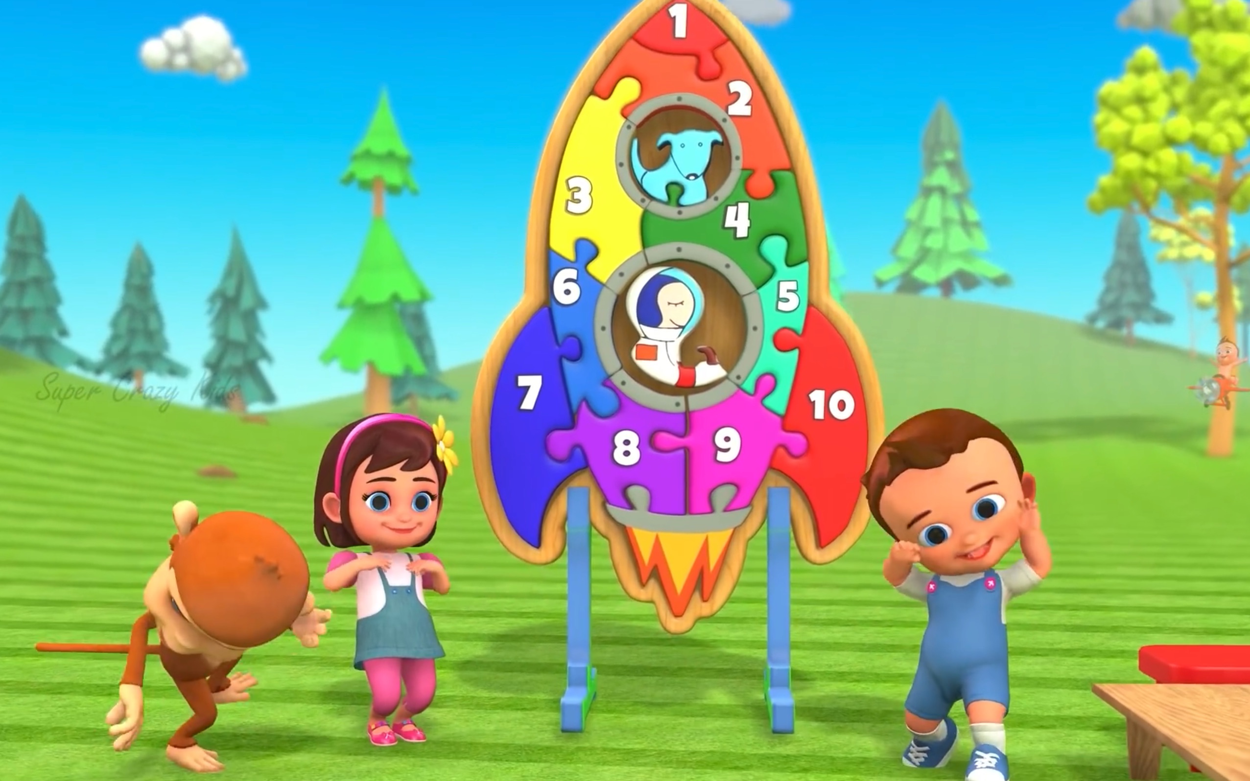 幼儿英语动画玩具启蒙色彩拼图 | Learning Numbers With Wooden Rocket Puzzle Toy Set哔哩哔哩bilibili