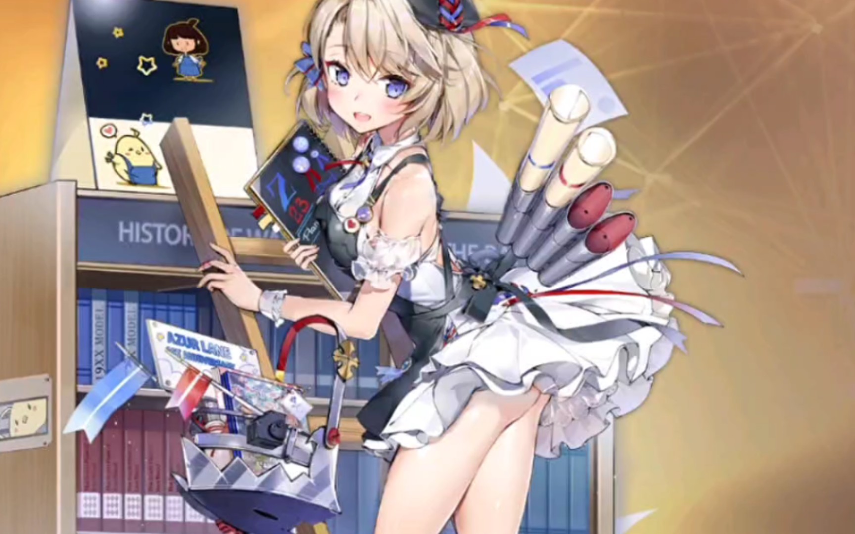 碧蓝航线书架边的z23语音展示含特殊触摸不愧是我扶梯子贼稳