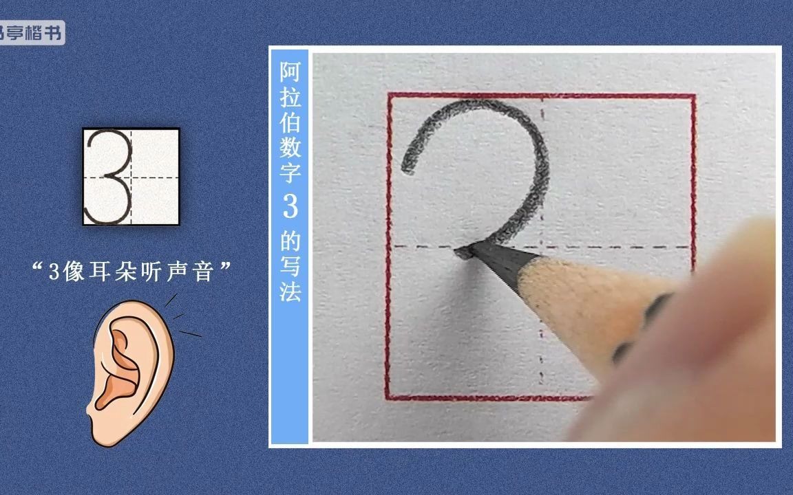 数字3的正确写法图片