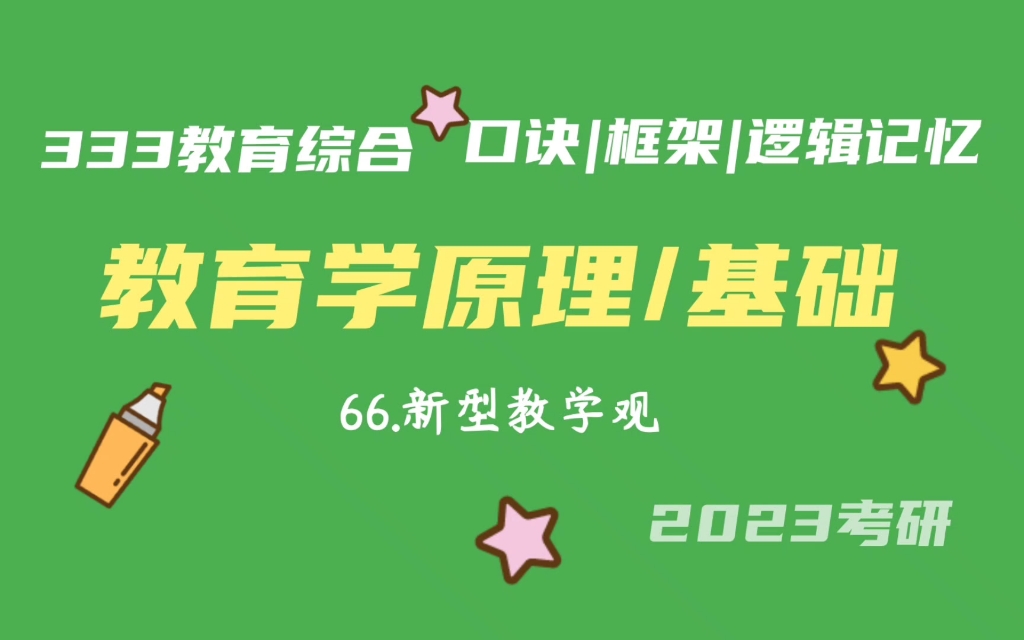 66.新型教学观(热点词) 教育学原理带背 教育学基础带背 333带背 教育综合 考研加油哔哩哔哩bilibili