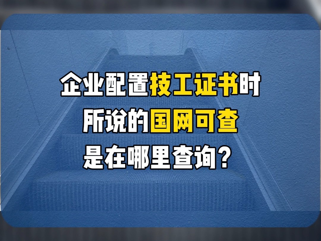 企业配置技工证书时,所说的国网可查,是在哪里查询?哔哩哔哩bilibili