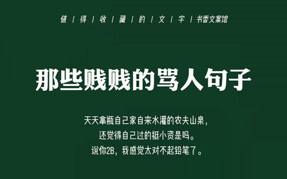 【文案】“说你2B,我感觉太对不起铅笔了.”| 那些贱贱的骂人句子哔哩哔哩bilibili